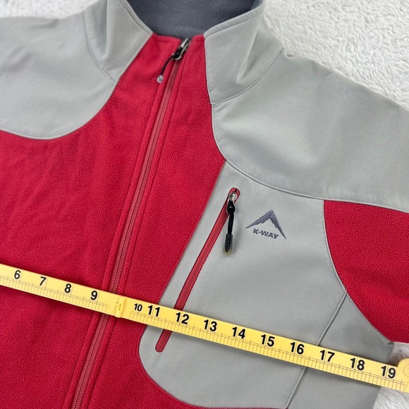 K-Way‎ Expedition Jacket Women S Red Gray Technical Full Zip Softshell - Picture 11 of 14